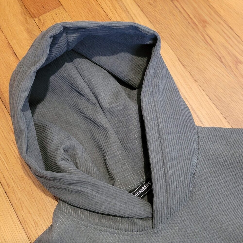 Members Only Corduroy Pullover Hoodie Heavy Sage Green Men's Medium M Like New - Picture 2 of 7